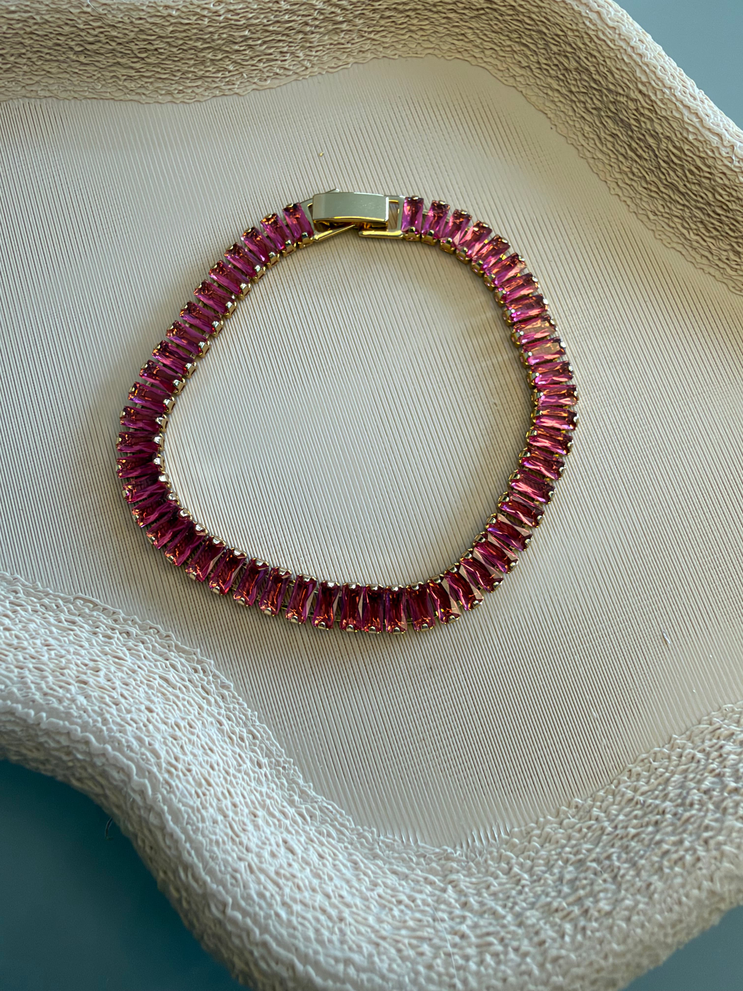 Pulseira Riviera Navete 6mm rosa