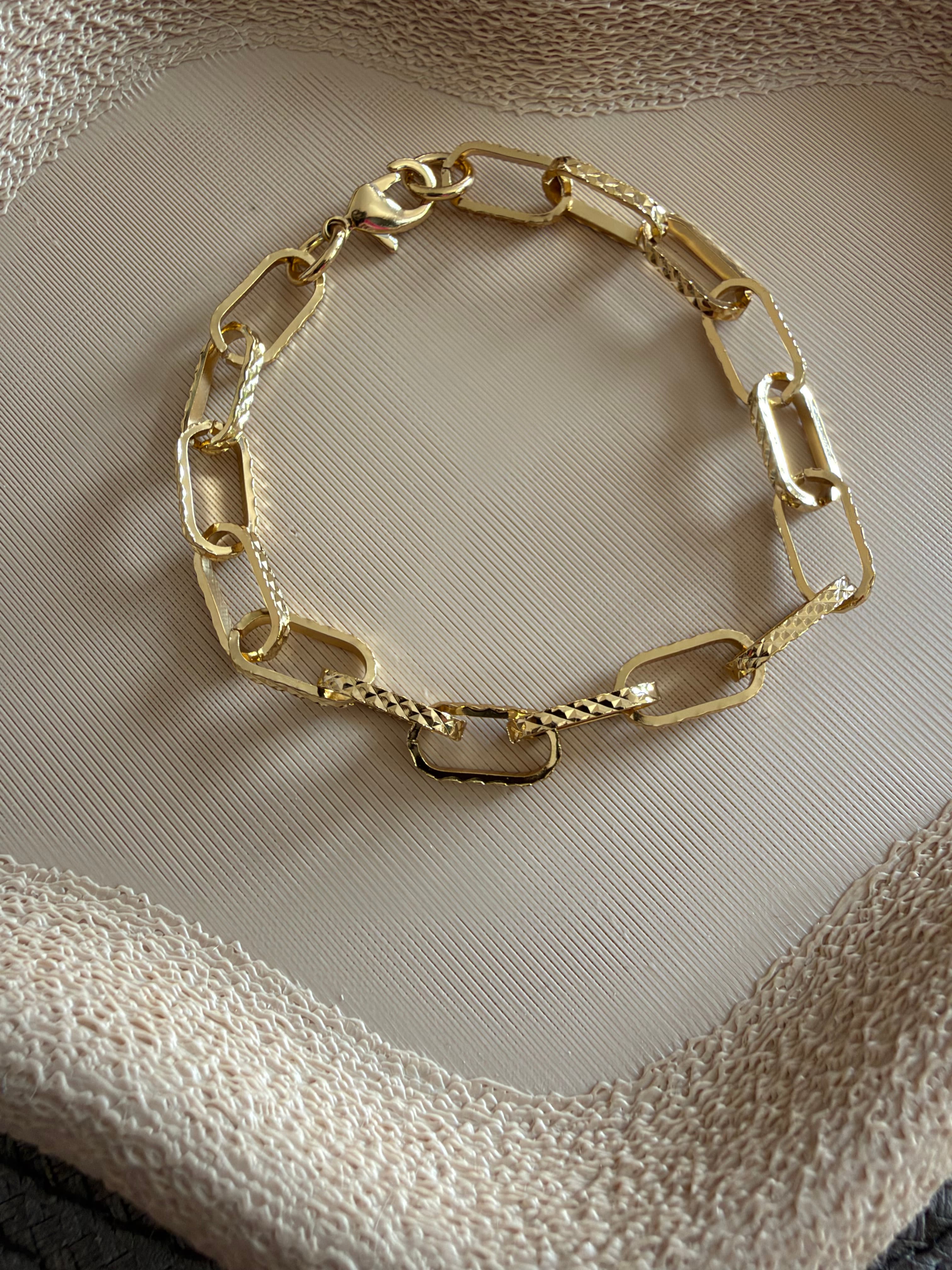 Pulseira elos quadrados